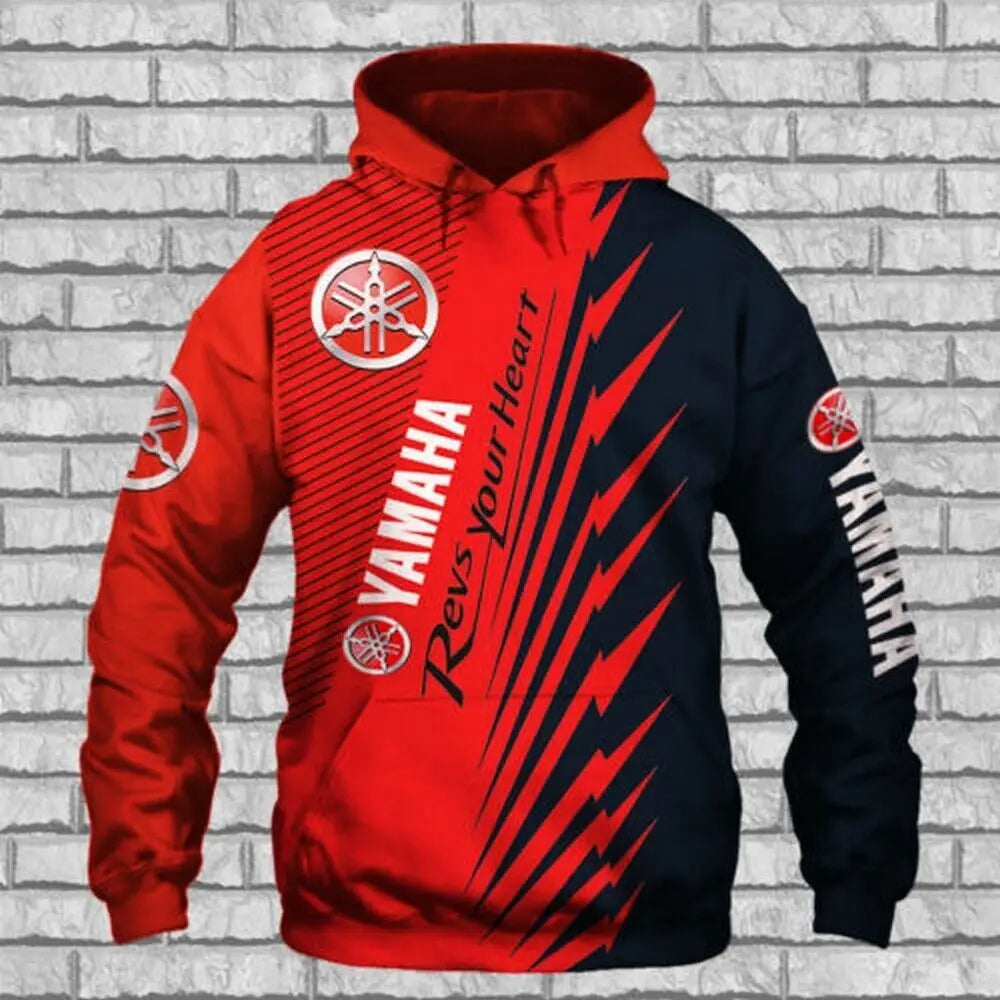 Spring and Autumn Yamaha Racing Team Hoodies Fashion 3D Printing Men's Hoodies Outdoor Sports Clothing Yamaha Motorcycle Hoodies