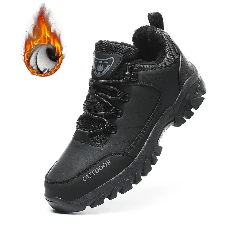 Hiking Boots Man Winter Sneakers Luxury Designer Men's Leather Boots Models Winter Shoes Anti Slip Sneakers Platform Ankle Boots