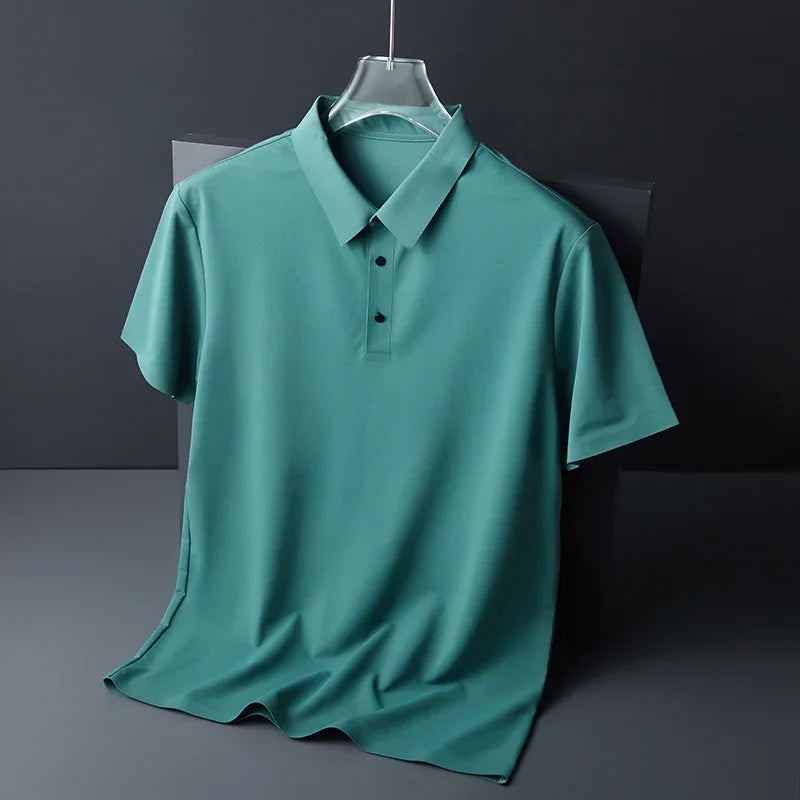 10 Color Men's Thin Polo Shirt Summer New Ice Silk Popular Business Casual Breathable Lapel Polo Shirt for Man Brand Clothing