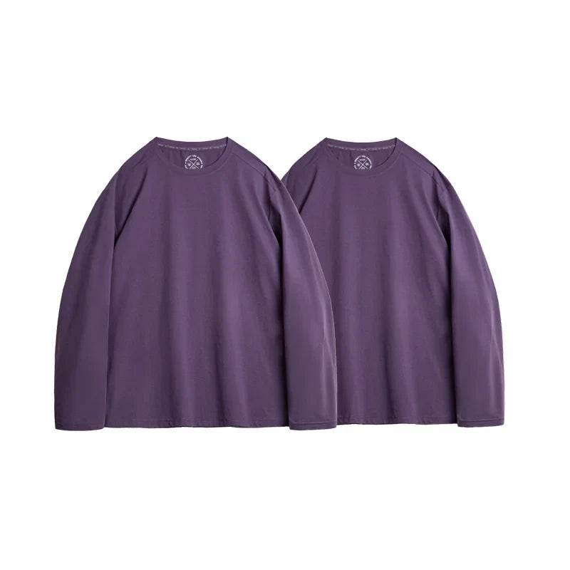 Casual 7A Anti-Bacterial Quick-Dry Long Sleeve T-Shirt Men's Spring Cool Comfort Breathable Tops Round Neck Layering Tee