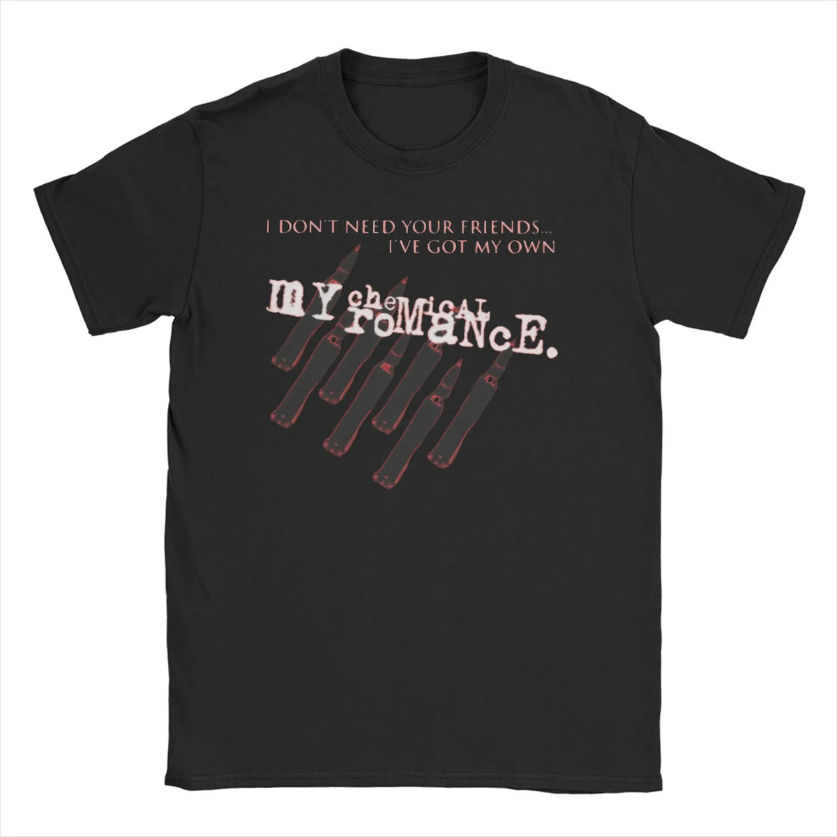 Men Women Mcr Band  Punk Rock T Shirt My Chemical Romance  100% Cotton Clothes Vintage Round Collar Tee Shirt Plus Size T-Shirt