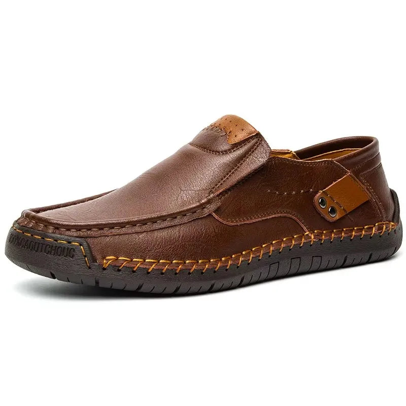 New Fashion Men Casual Shoes Handmade Leather Loafers Comfortable Men's Shoes Quality Split Leather Flat Driving Shoes Size 48