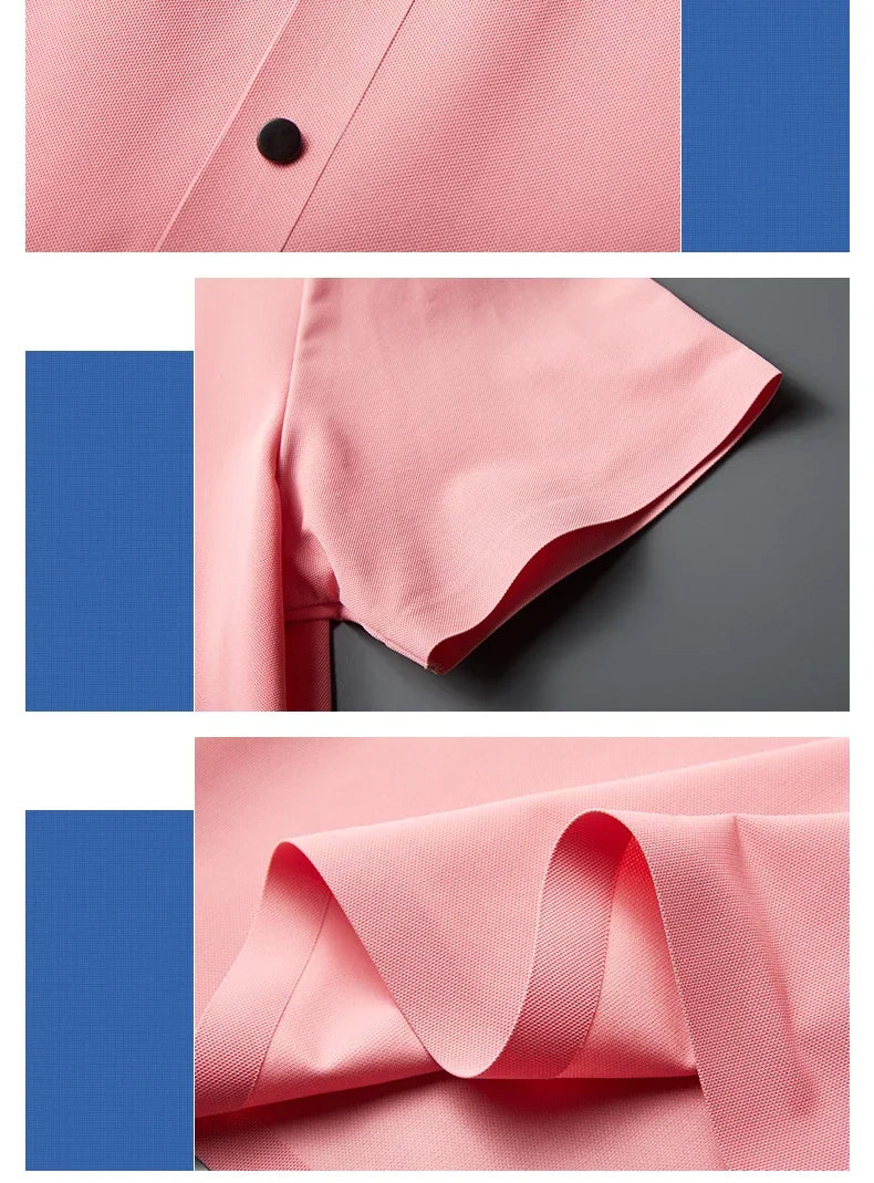 10 Color Men's Thin Polo Shirt Summer New Ice Silk Popular Business Casual Breathable Lapel Polo Shirt for Man Brand Clothing