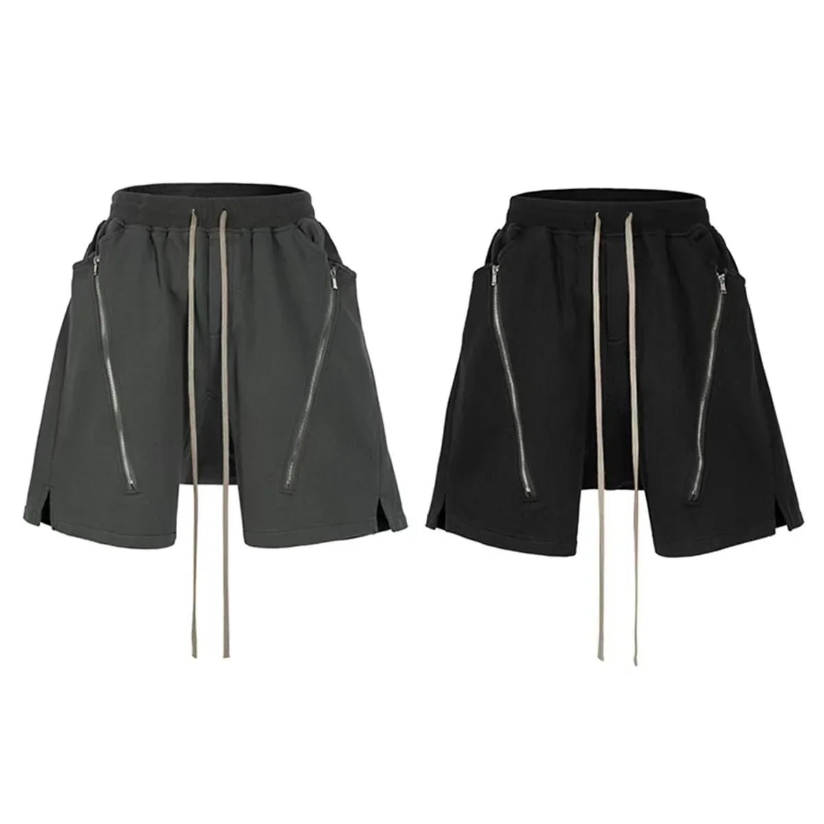 American Retro High Street Double Zipper Shorts Men And Women 2000s Vintage Casual Multi-Function Jogger Loose Sports Shorts