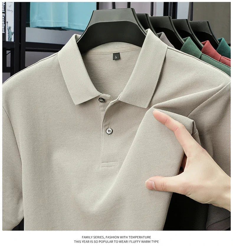 Men's 100% Cotton Polo Shirt - Summer Casual Breathable Tee,19 Colors,Ideal for Golf and Sports,Business Casual,Silk-Like Finish