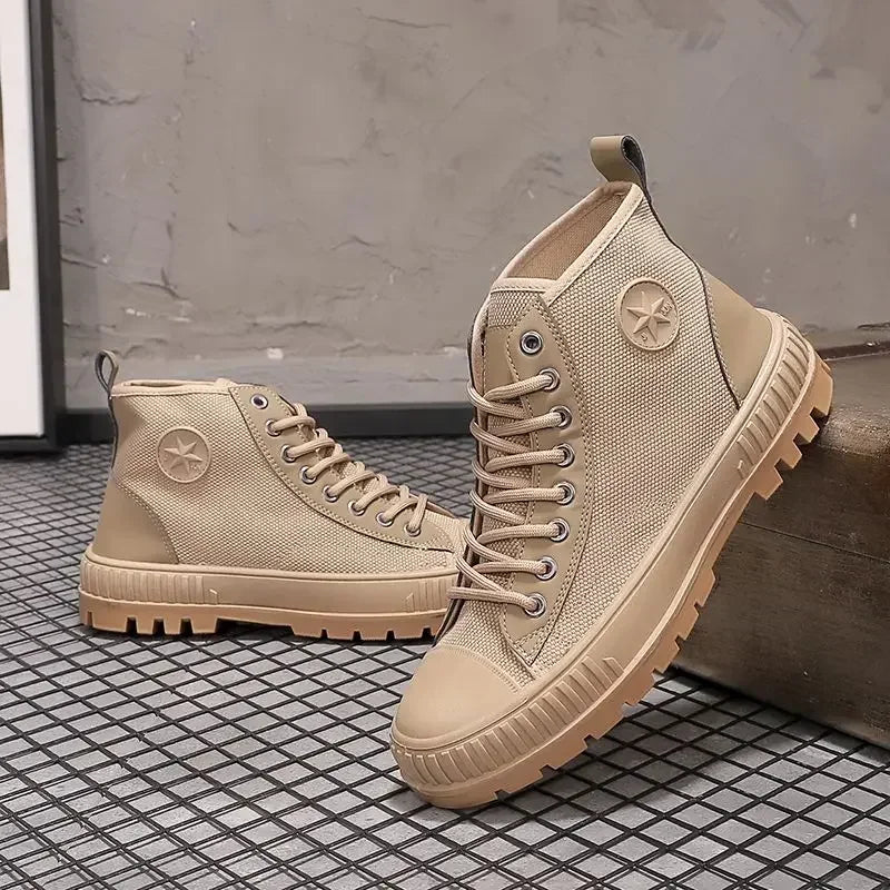 Canvas Ankle Retro Male Shoes Short Barrel Booties High Quality Men's Boots Designer Fashion Cheap Comfortable New Non Slip Y2k