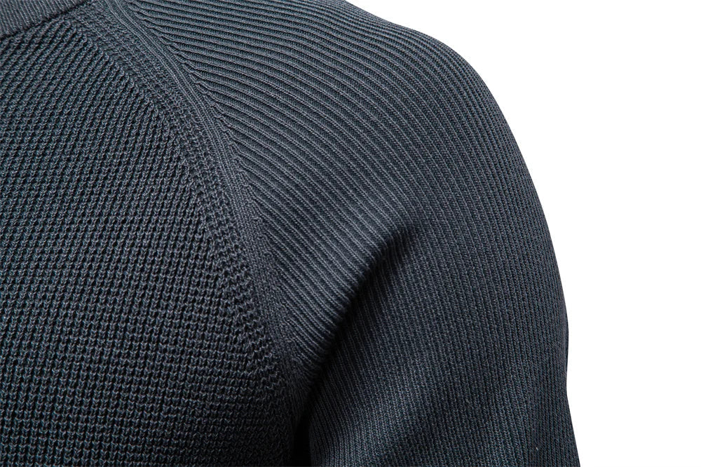 Raglan Sleeve Polo Shirt Men Henley Collar Solid Color Long Sleeve Heavyweight Cotton Business Casual Autumn Winter