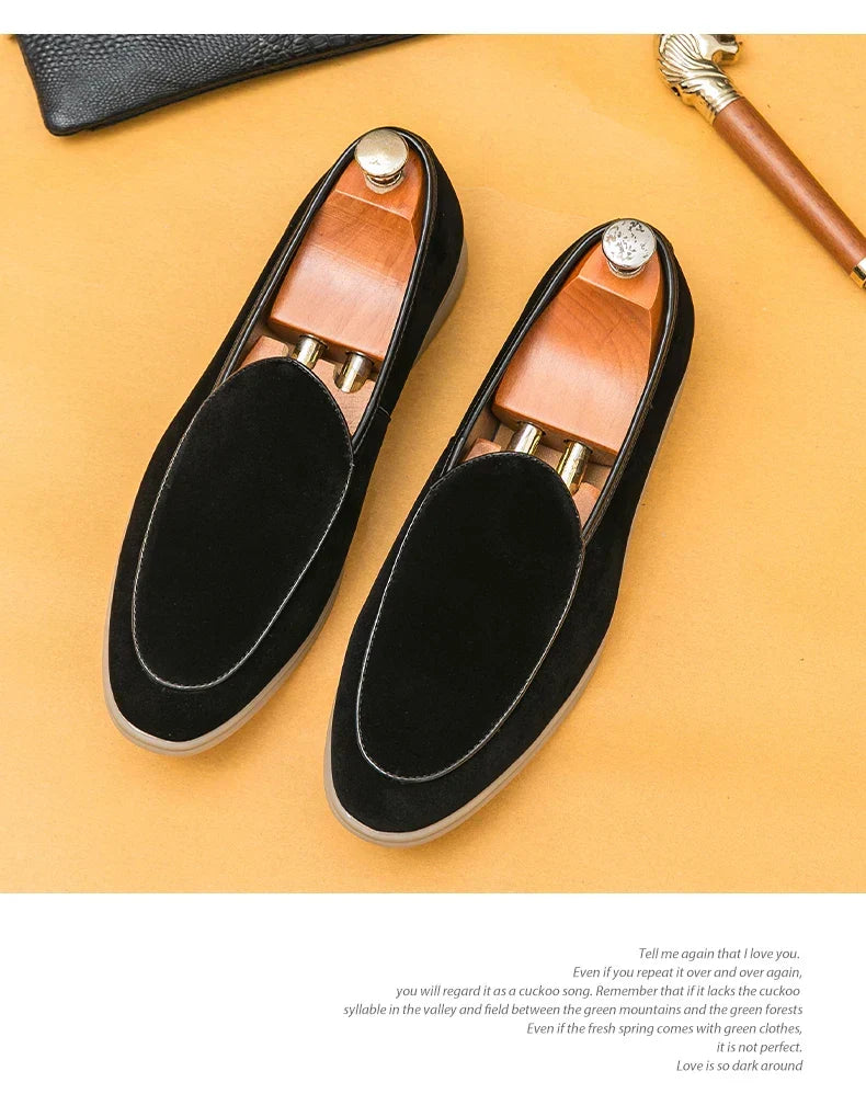 Fashion Men Luxury Brand Loafer Shoes Spring British Style Suede Men's Casual Shoes Breathable Comfort Slip-on Men Wedding Shoes