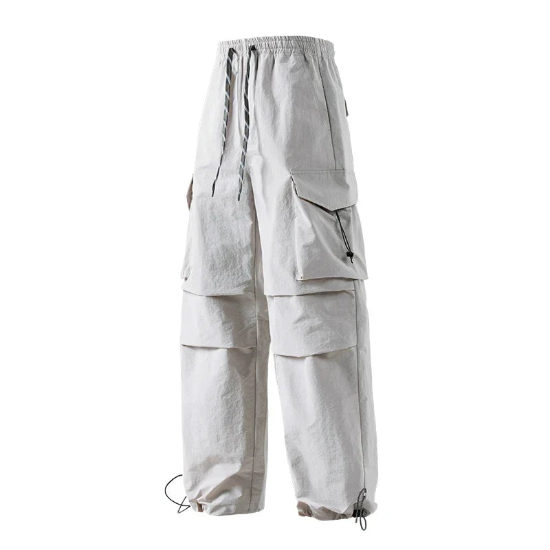 Women Hiking Pant Elastic Waist Trouser Adjustable Cuff Windproof Pant Men Outdoor Camping Pant Multiple Pockets Waterproof Pant