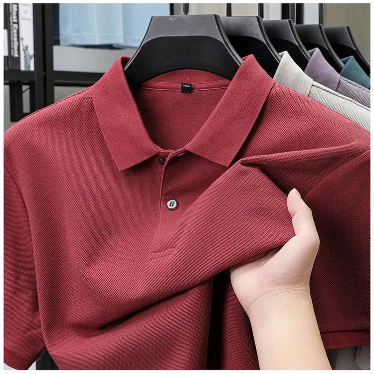 Men's 100% Cotton Polo Shirt - Summer Casual Breathable Tee,19 Colors,Ideal for Golf and Sports,Business Casual,Silk-Like Finish