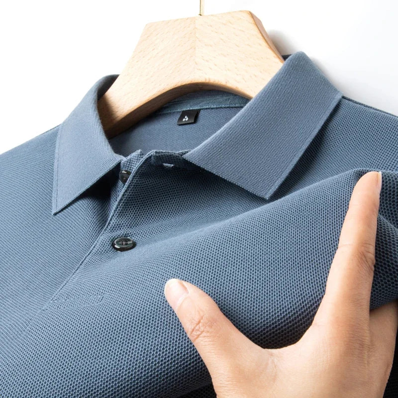 Men's 100% Cotton Polo Shirt - Summer Casual Breathable Tee,19 Colors,Ideal for Golf and Sports,Business Casual,Silk-Like Finish
