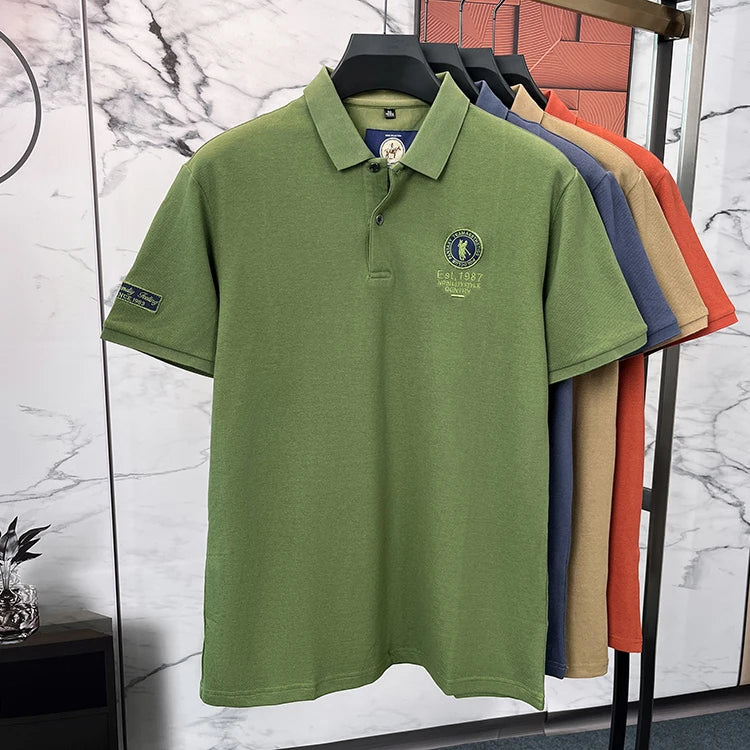 Luxury brand men's polo shirt short sleeve high-end fashion Paul embroidery lapel T-shirt 2025summer breathable casual golf top