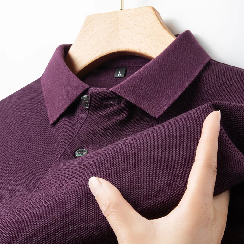 Men's 100% Cotton Polo Shirt - Summer Casual Breathable Tee,19 Colors,Ideal for Golf and Sports,Business Casual,Silk-Like Finish