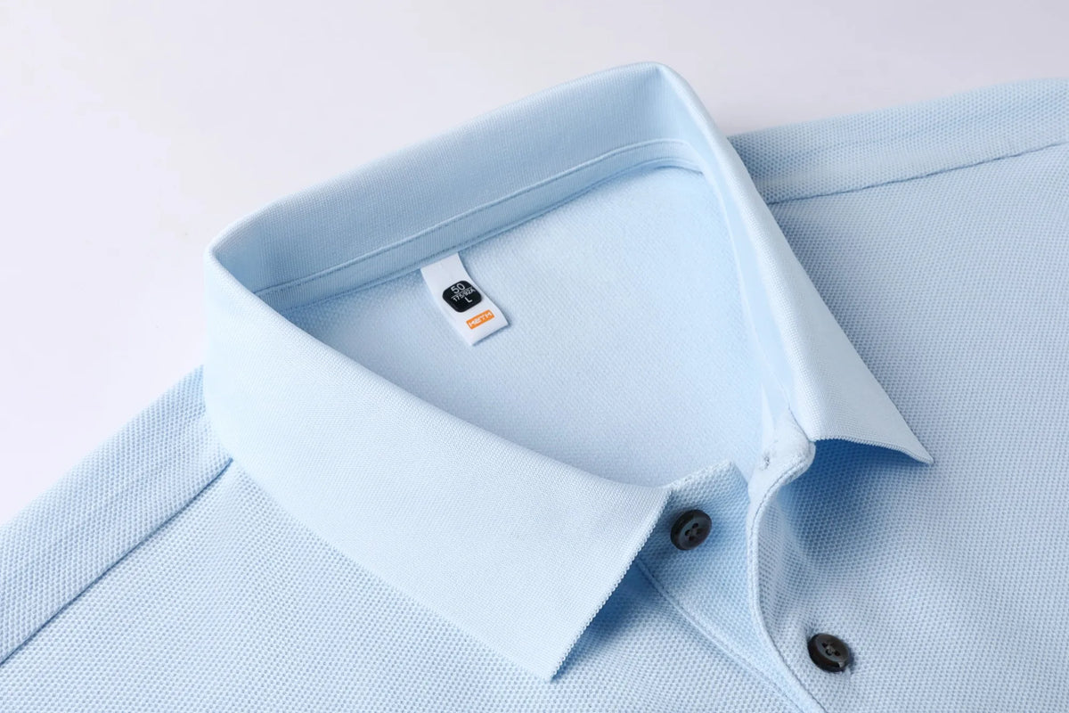 Classic Men Short Sleeve Polo Shirt 100% Mercerized Cotton Breathable Summer Golf Business Casual Athletic Tops