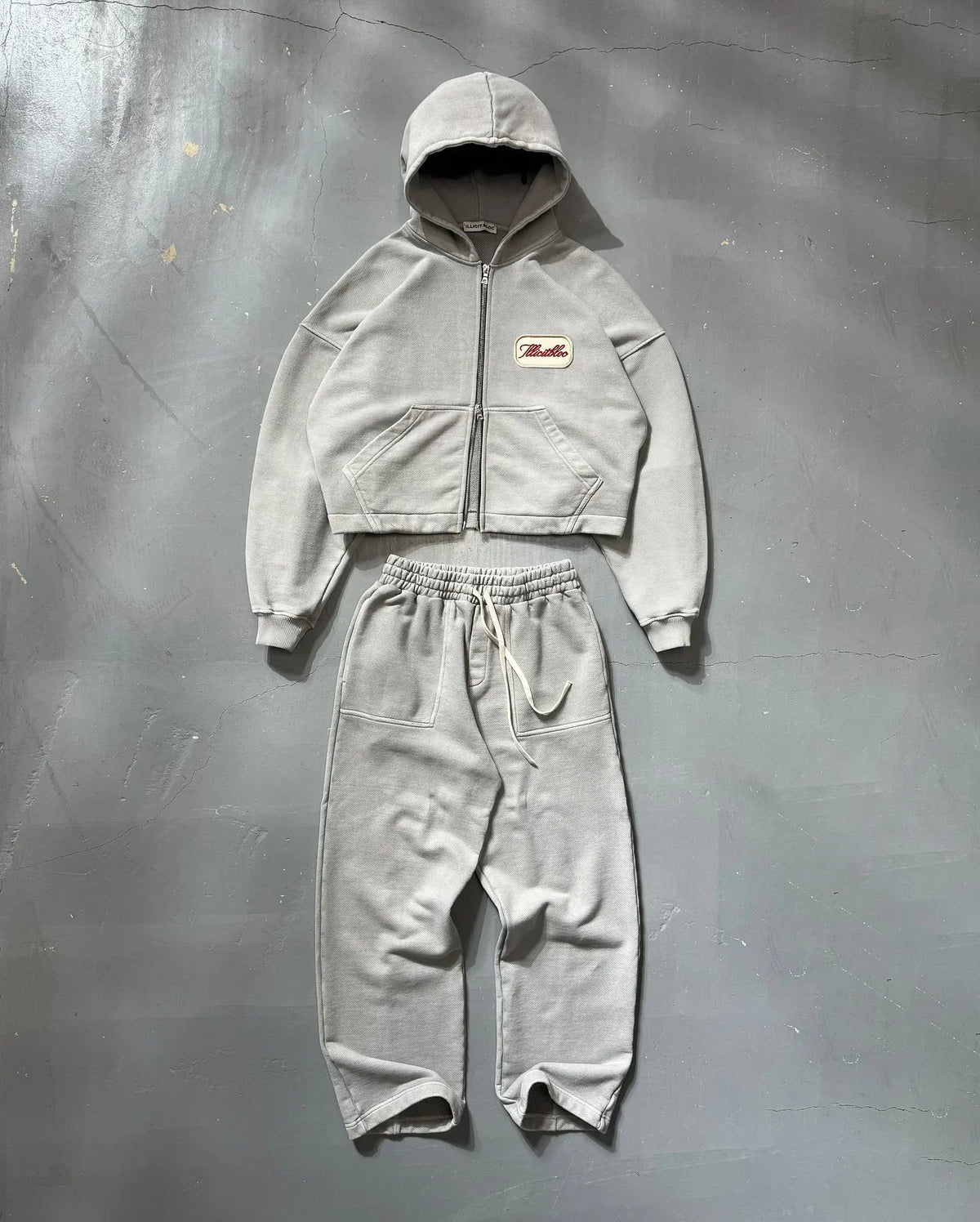 American street solid color casual wear cotton comfortable oversized sweatshirt men two-piece Harajuku jogging pants sportswear