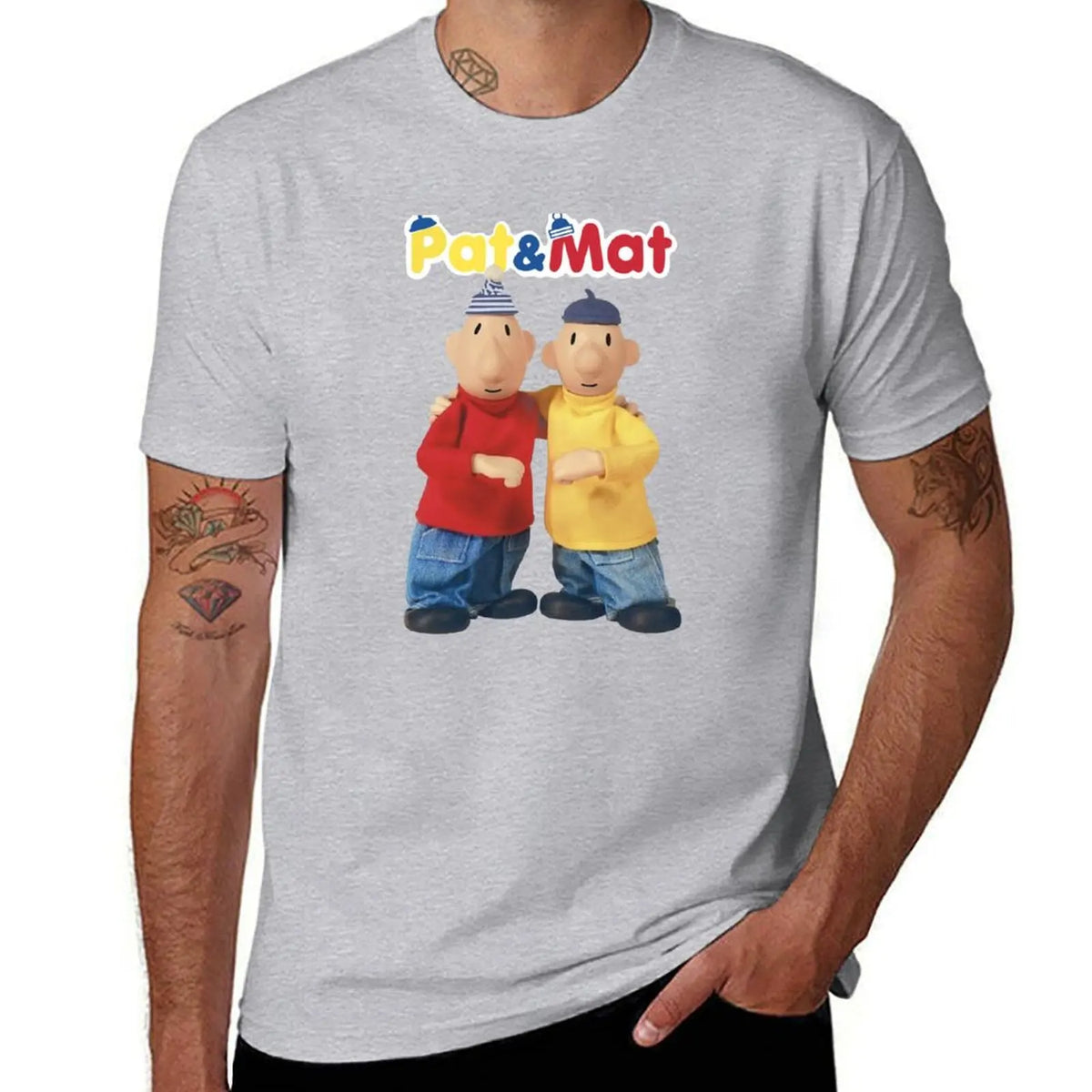 Pat & Mat T-Shirt customs quick drying blacks sports fans mens vintage t shirts