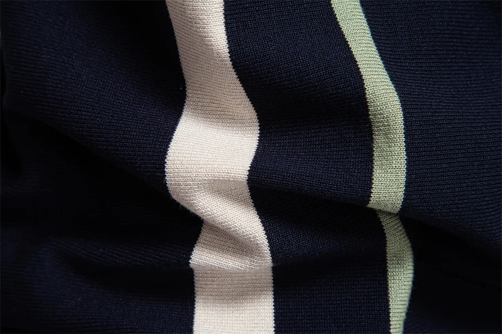 Brand Men's Striped Mesh Polo Shirt for High Quality Breathable Fabric Stylish Casual Male Polo Shirts ﻿