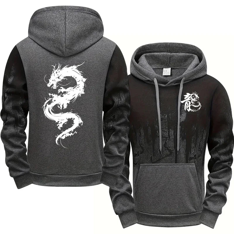 Fashion Men Single Piece Sweatshirts Sweatpants Versatile Men's Tracksuit Casual Comfort Daily Sports Simple Splashed Ink Hoodie