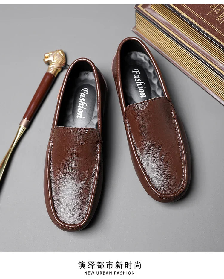 Men's Summer Breathable Summer Leather Shoes Casual Fashion Single Shoes