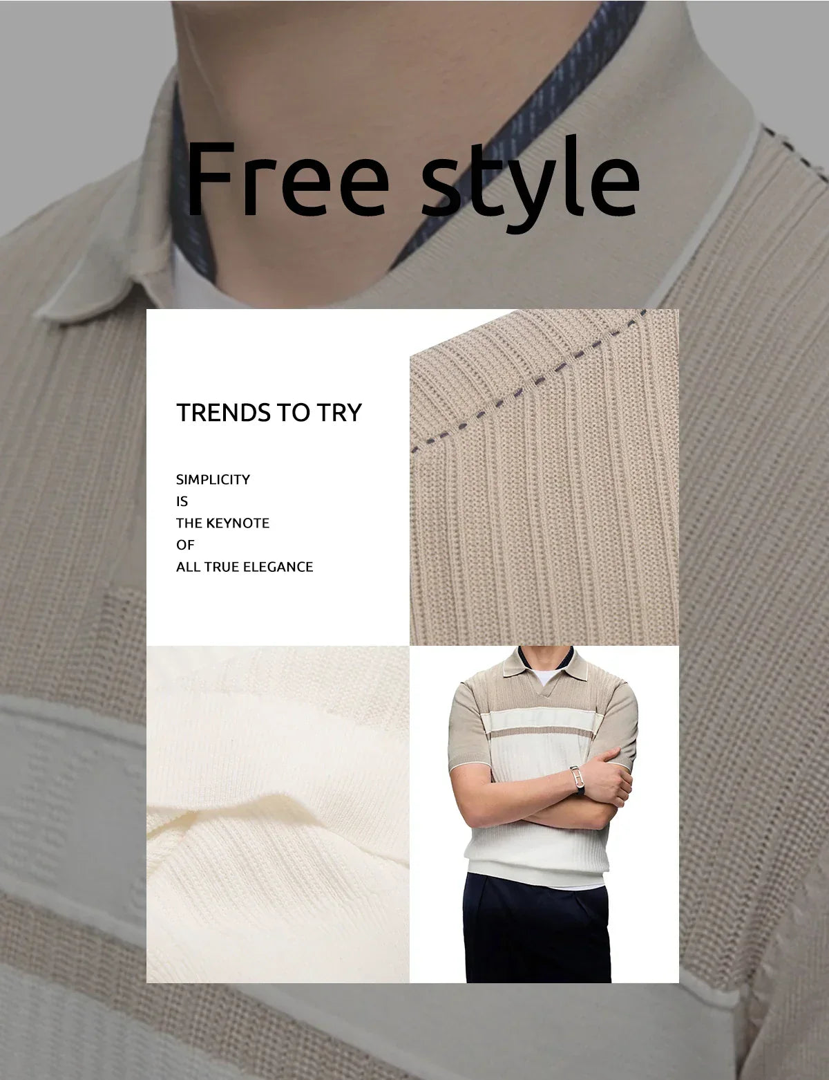 Summer Men's Polo Clothing Luxury T Shirt Casual Short Sleeve Drapped Loose Basic Splice Shirt Popular Knitwear