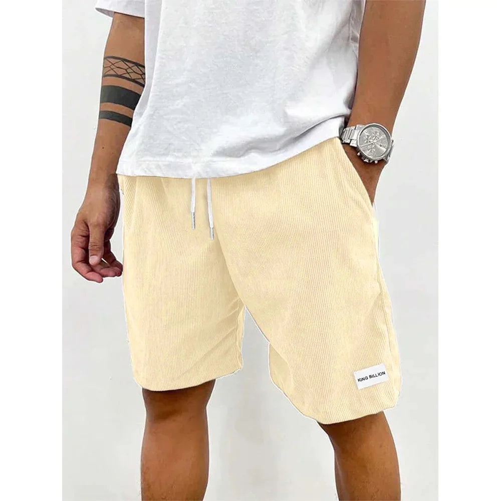 Men's Corduroy Short Sweatpants Casual Solid Color Shorts Male Summer Beach Shorts  Baggy Sports Short Classic Cozy Trousers