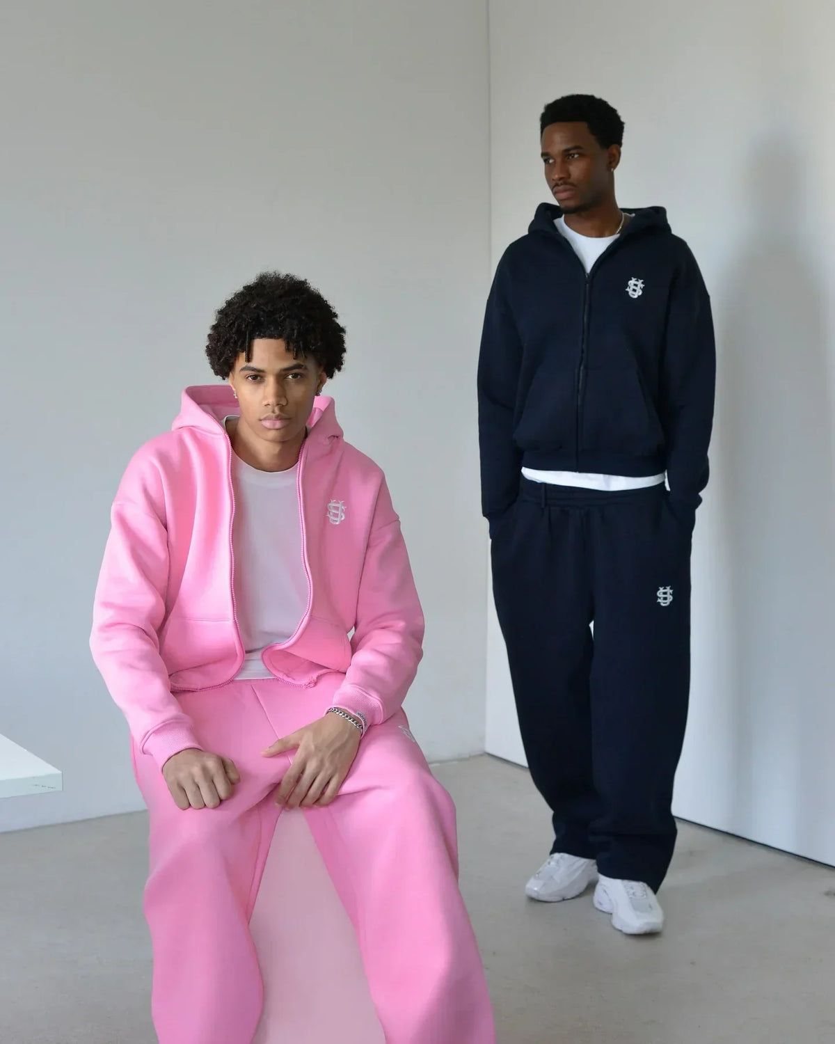 Embroidered casual zipper hoodie sweatpants two-piece set Y2K clothing men's hip-hop oversized sweatpants casual pants