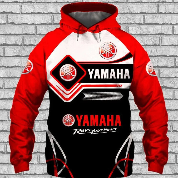 Spring and Autumn Yamaha Racing Team Hoodies Fashion 3D Printing Men's Hoodies Outdoor Sports Clothing Yamaha Motorcycle Hoodies