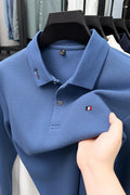 High end embroidery craft polo shirt long sleeved brand autumn Men's Wear comfortable breathable cotton casual business T-shirt