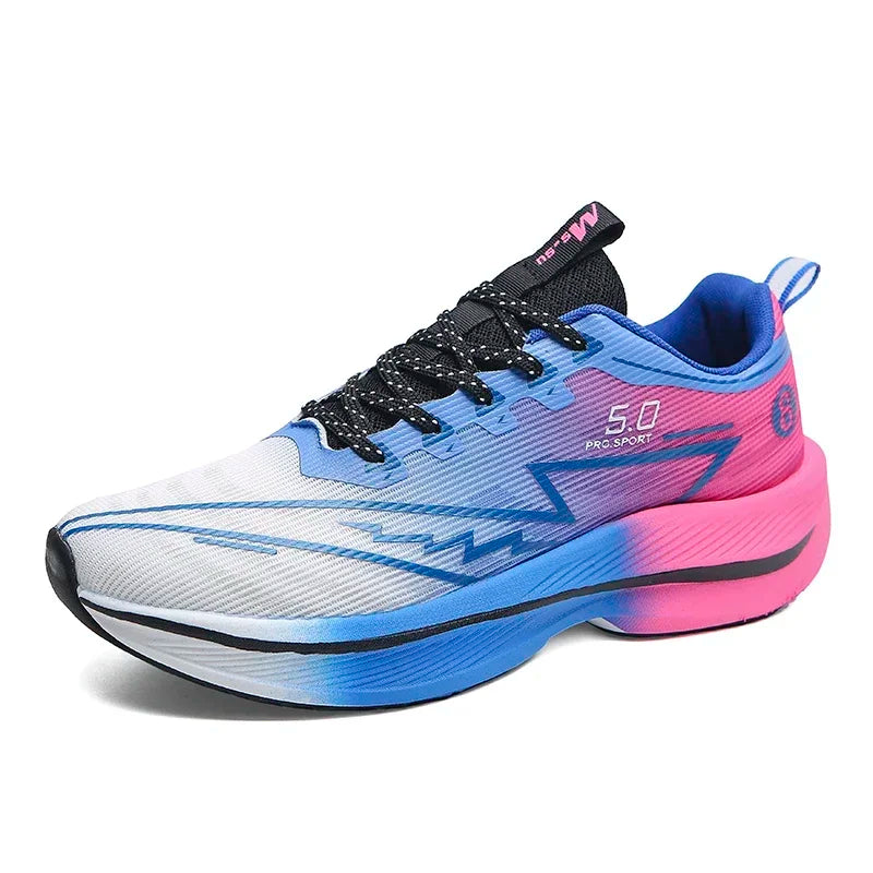 Men's Carbon Plate Running Shoes Soft Cushion Shock Absorbing Sports Shoes Unisex Sneakers Light Anti-Slip Training Shoes