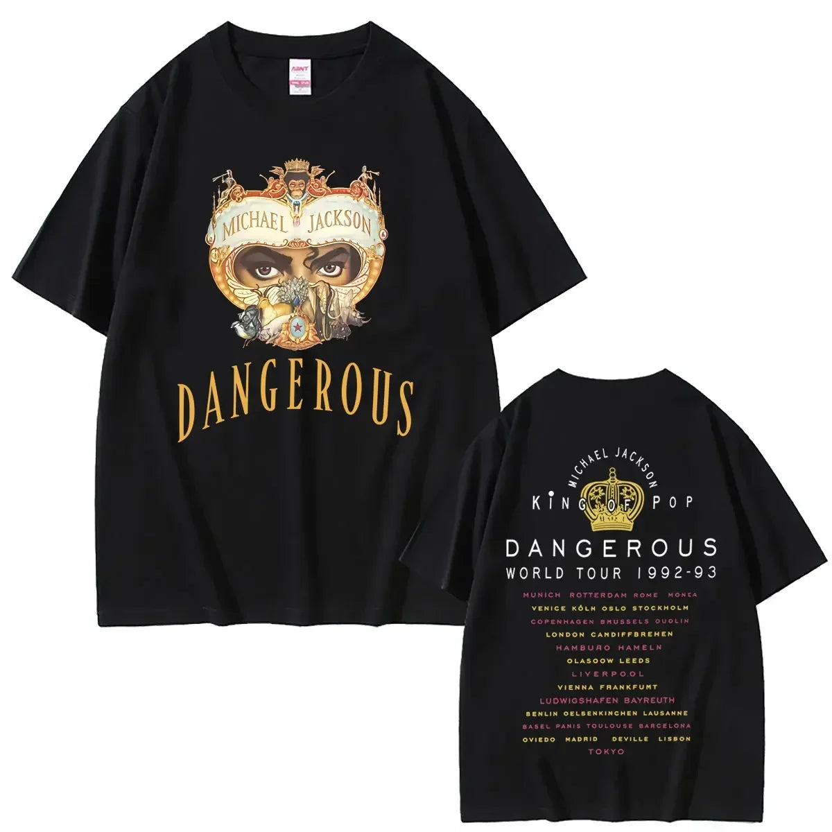 Classic Retro Michael Jackson King of Pop T-shirt Men Women Vintage Gothic Rock T-shirts Men's Hip Hop Punk Oversized T Shirts