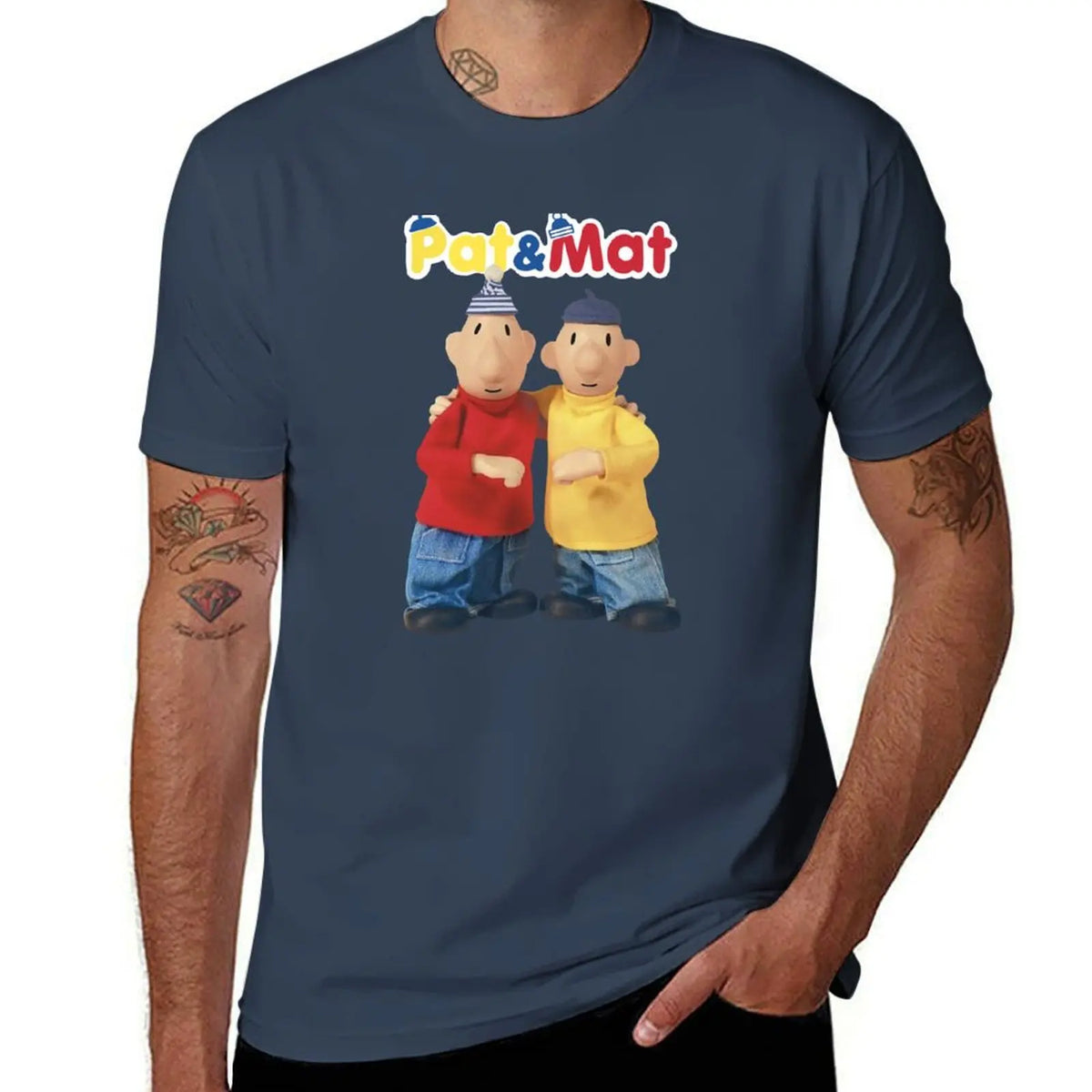 Pat & Mat T-Shirt customs quick drying blacks sports fans mens vintage t shirts