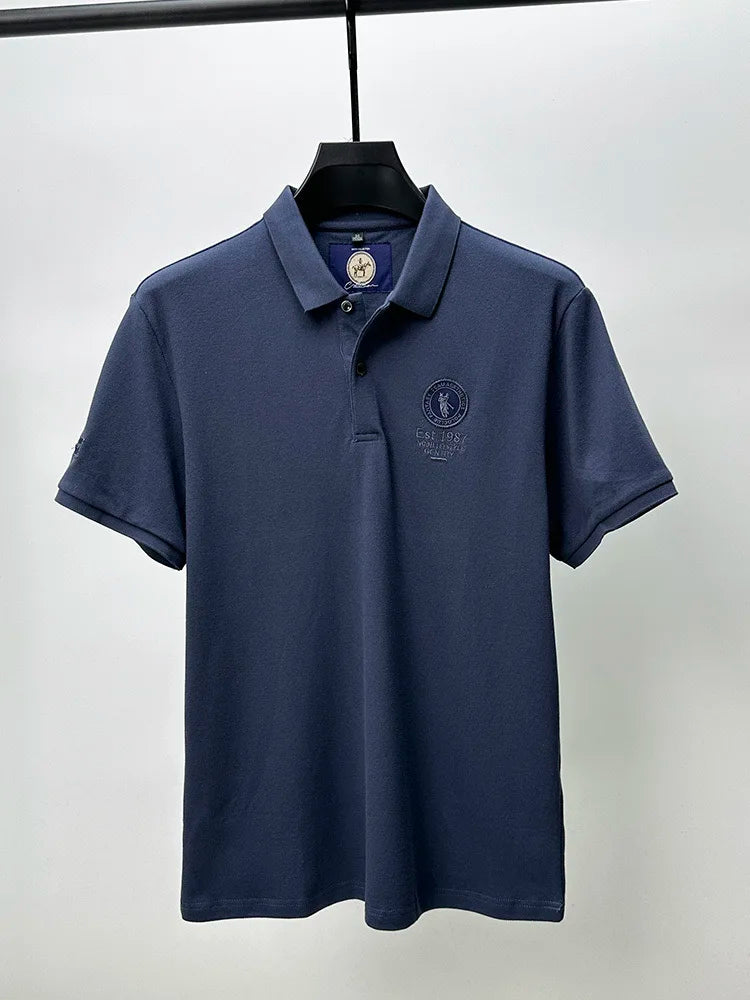 Luxury brand men's polo shirt short sleeve high-end fashion Paul embroidery lapel T-shirt 2025summer breathable casual golf top
