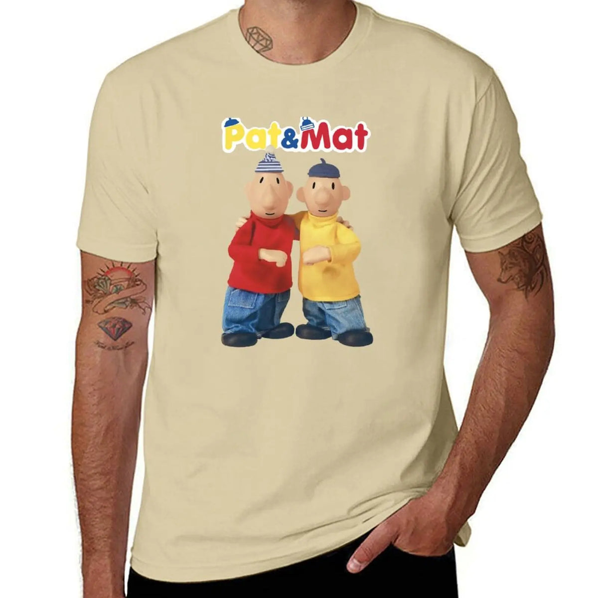 Pat & Mat T-Shirt customs quick drying blacks sports fans mens vintage t shirts