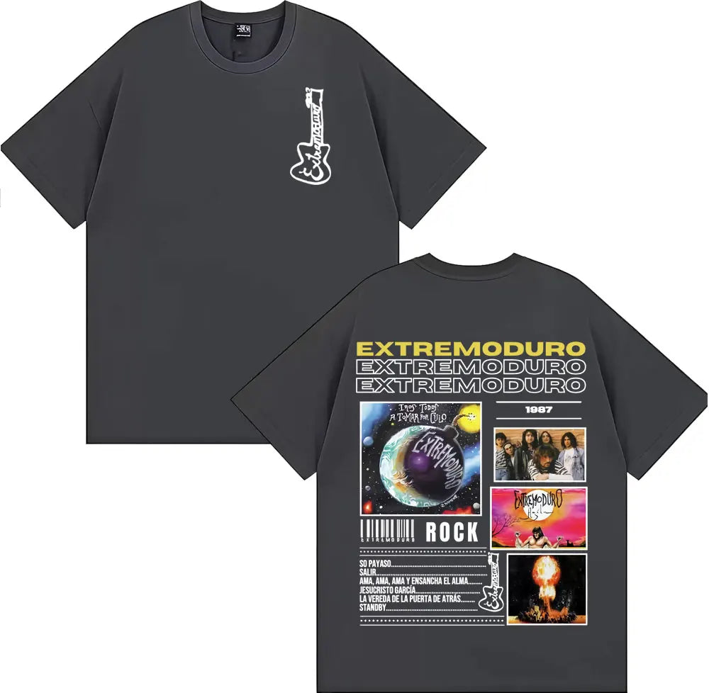 Rock Band EXTREMODURO Tour 2025 Cover T-shirt Men Women Fashion Vintage Short Sleeve T Shirts Summer Pop Loose Oversized T Shirt
