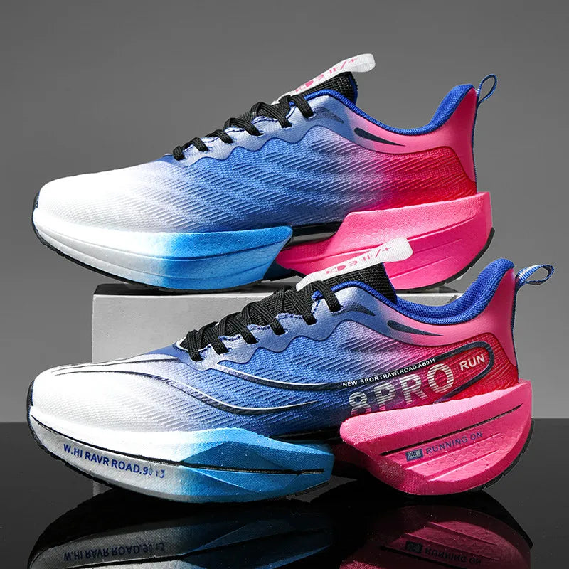 Men's Carbon Plate Sneakers Outdoor Soft Sole Mesh Sports Shoes Running Shoes Light Anti-Slip Casual Couple Tennis Shoes