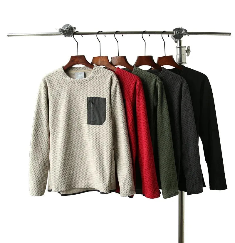 Wave texture outdoor comprehensive training for men and women, warm and quick-drying long-sleeved sweatshirts