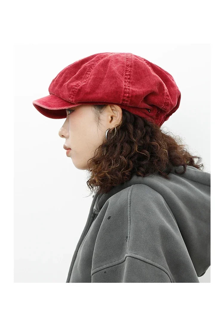 Retro Newsboy Caps Men Octagonal Hats Autumn British Women Painters Caps Fashion Corduroy Berets Gorras Casual Baseball Hat