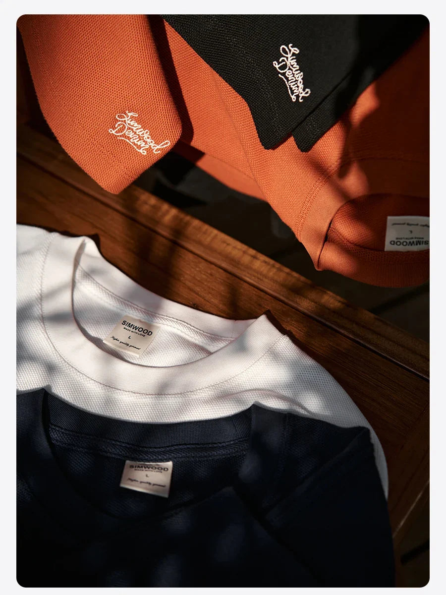 2026 Summer Super Loose  300gsm Breathable Pique Fabric T-shirts Men Plus Size Tops