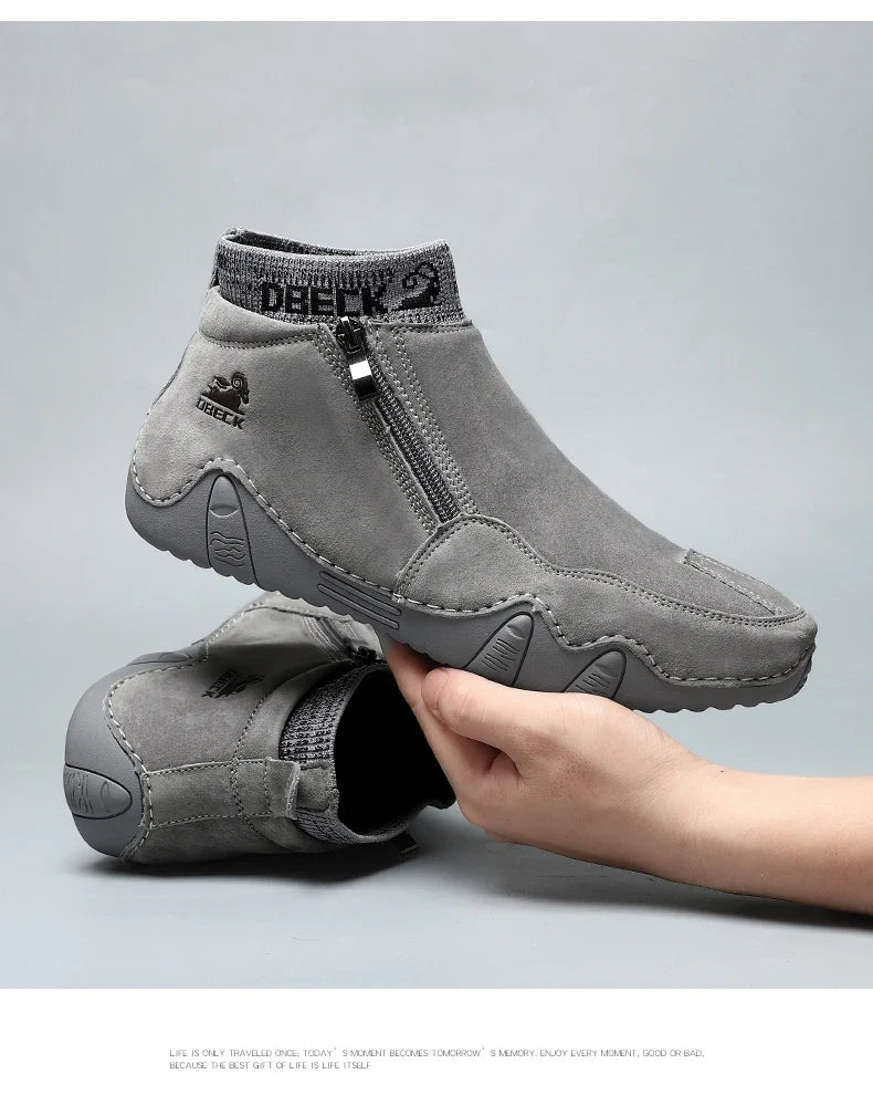 DBECK Men Sneakers Casual Shoes Male High Top Sneakers Winter Warm Designer Fashion Loafers Lace Up Shoes Men Ankle Boots