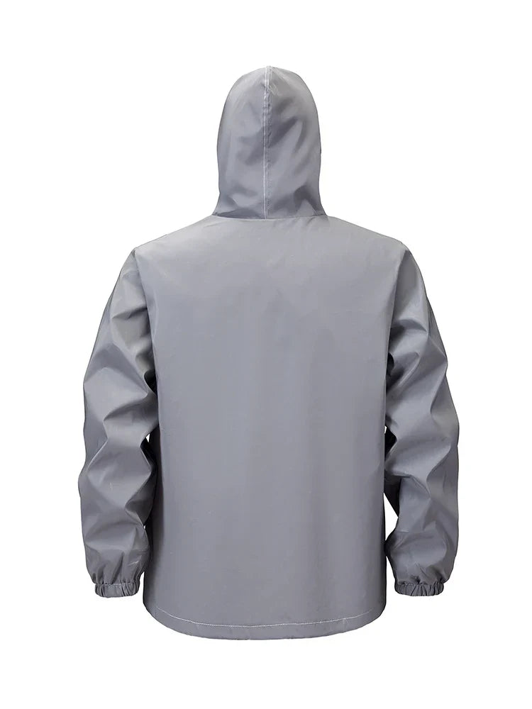 Spring New Men's Reflective Clothes Windproof Night Running Hoodie Jacket Glowing Safe Jacket Street Dance Hip Hop Streetwear