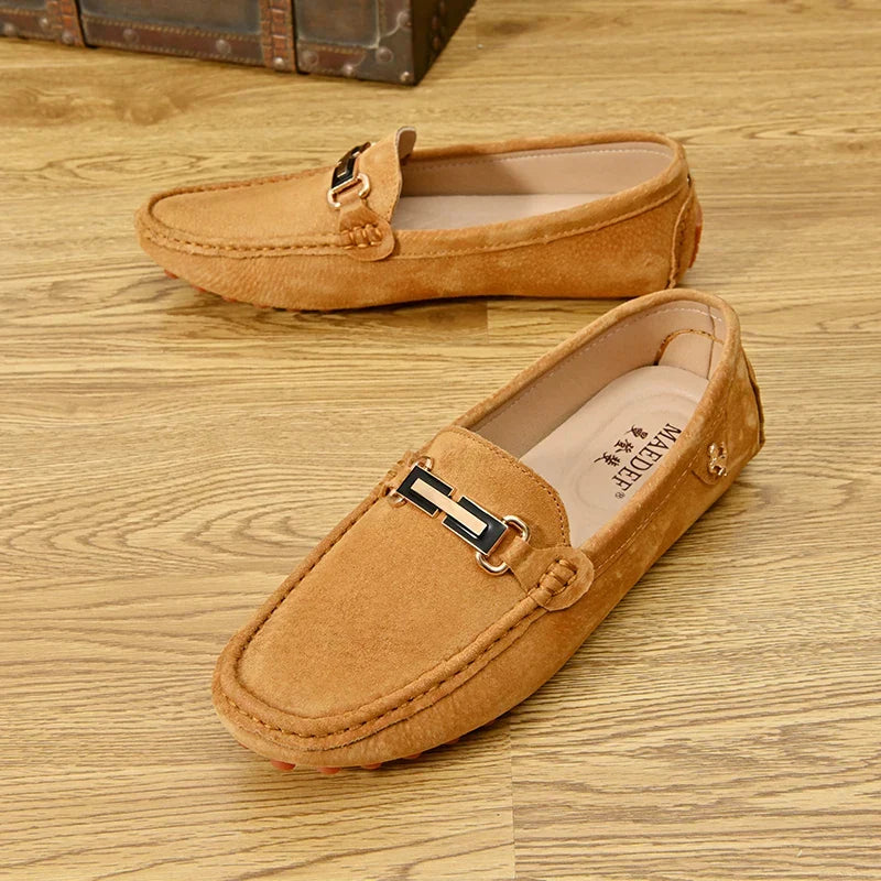 Men Fashion Luxury Leisure Leather Loafers Shoes Slip on Soft Comfortable Non-slip Driving for Men