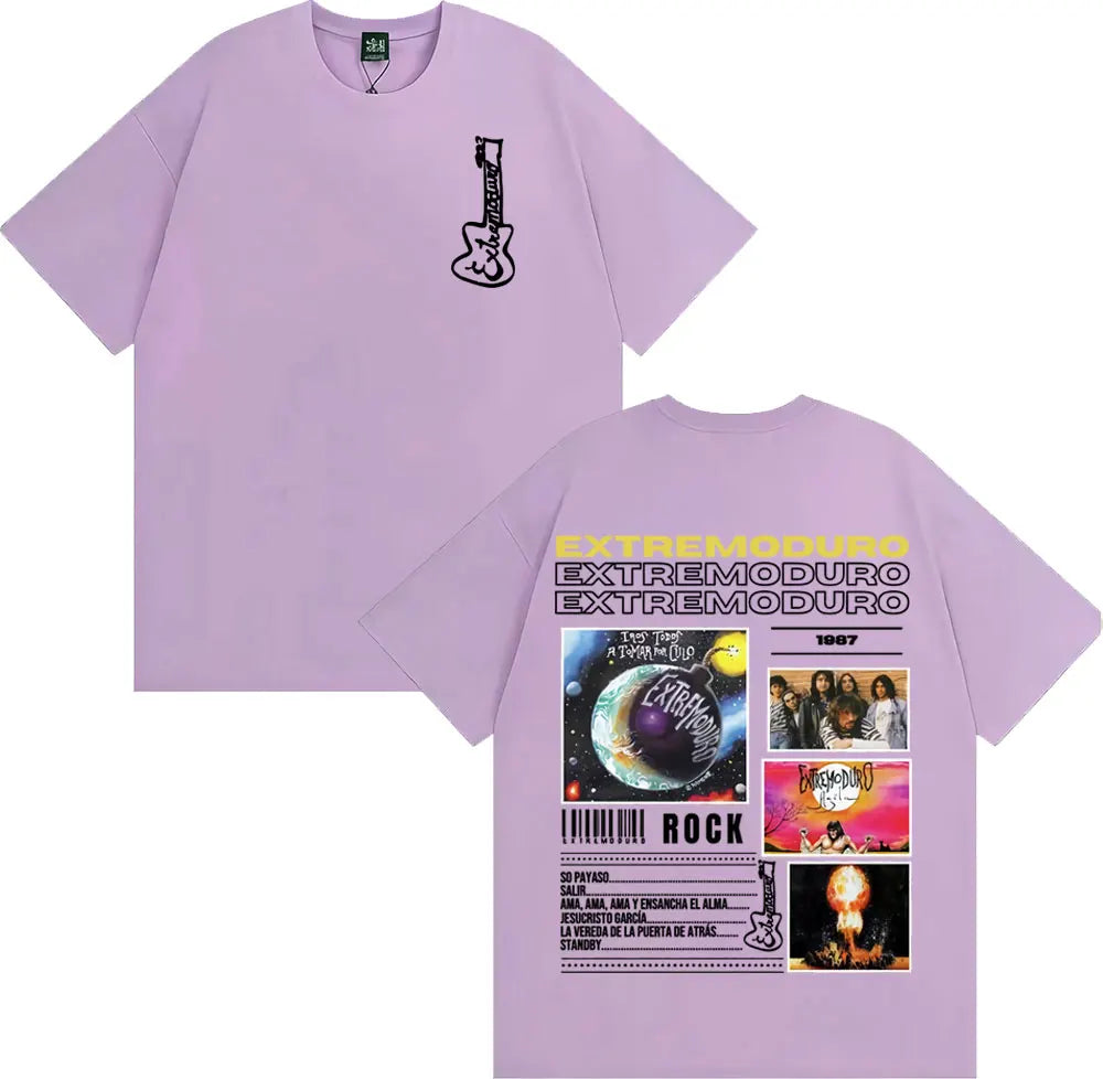 Rock Band EXTREMODURO Tour 2025 Cover T-shirt Men Women Fashion Vintage Short Sleeve T Shirts Summer Pop Loose Oversized T Shirt