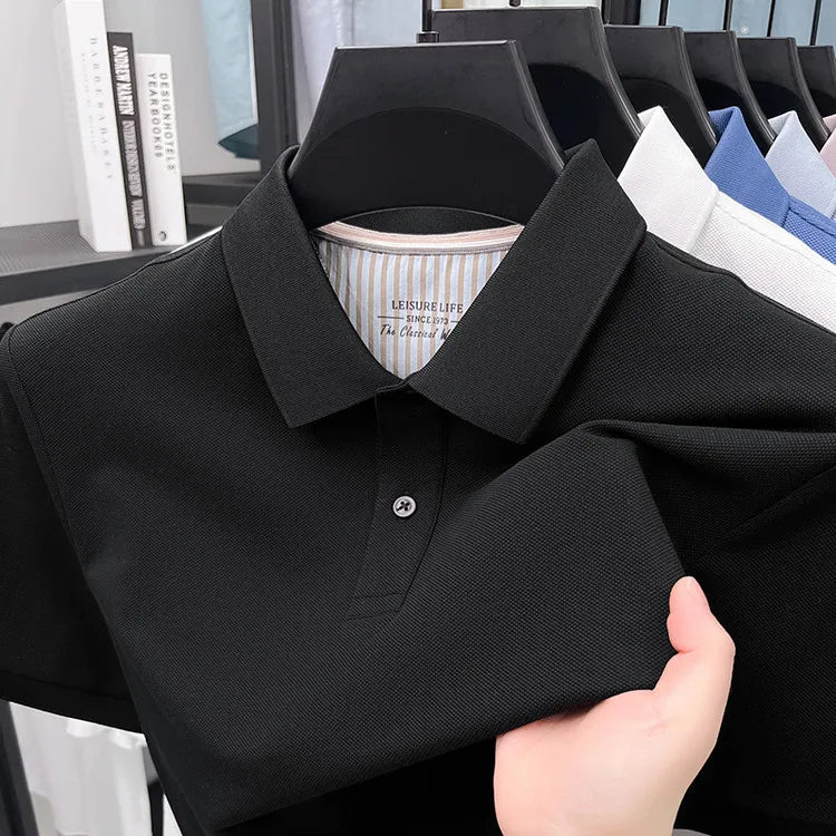 Men's Premium Cotton Polo Shirt Open Hem Design Breathable & Soft Factory Direct Supply  14 Trendy Colors Golf Top