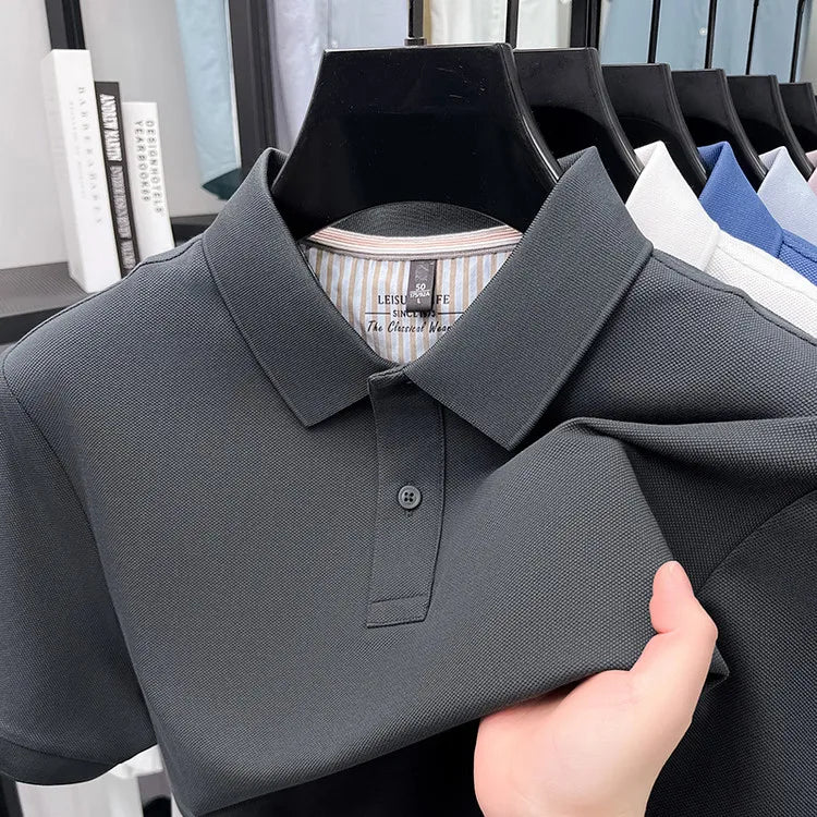 Men's Premium Cotton Polo Shirt Open Hem Design Breathable & Soft Factory Direct Supply  14 Trendy Colors Golf Top