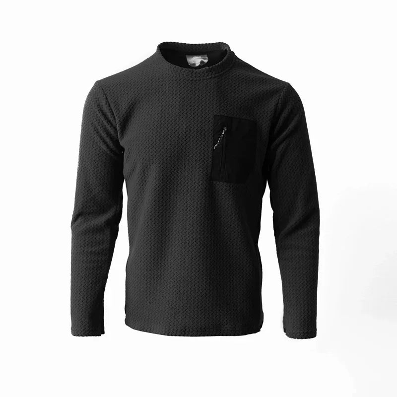 Wave texture outdoor comprehensive training for men and women, warm and quick-drying long-sleeved sweatshirts