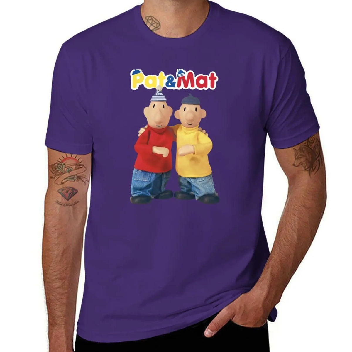 Pat & Mat T-Shirt customs quick drying blacks sports fans mens vintage t shirts
