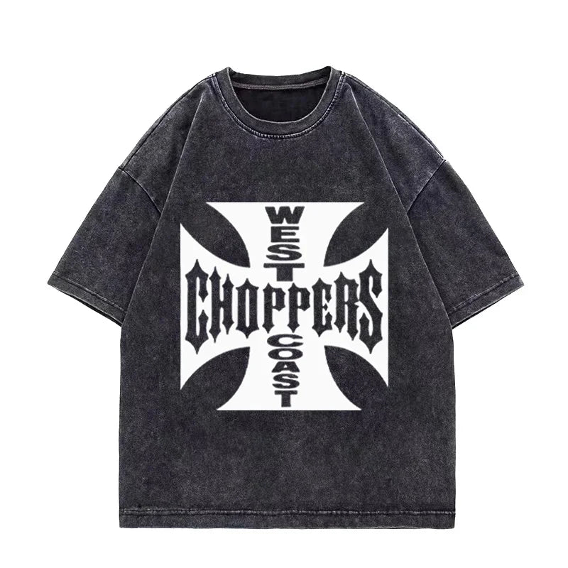 Paul Walker Shirt West Coast Choppers Vintage Washed T shirt Men Women Hip Hop streetwear Oversized short sleeve Cotton T-shirts