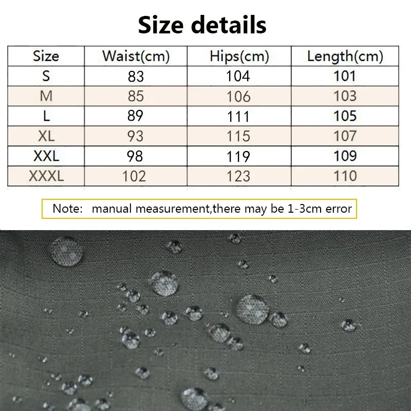 Tactical Work Pants Men Outdoor Cargo Trousers Multi-pocket Waterproof Field Combat Pant Autumn Spring Workwear Hiking Trousers