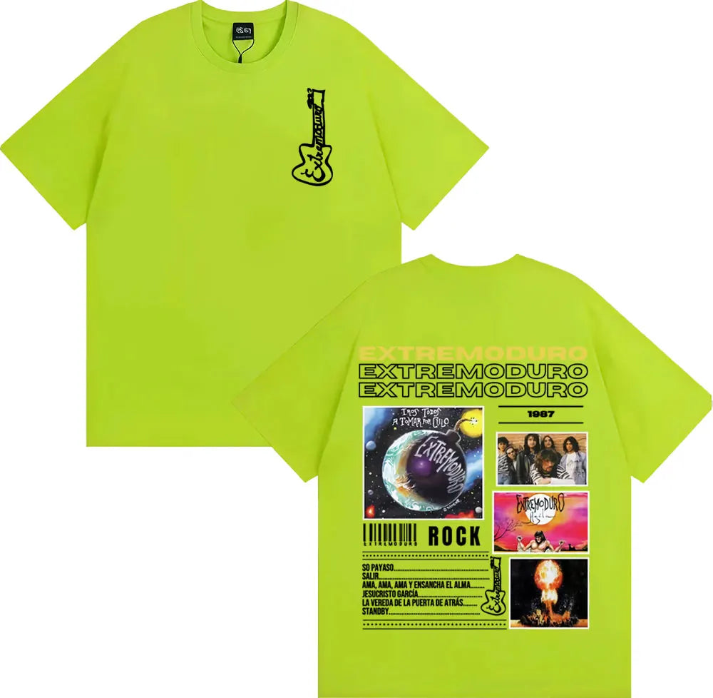 Rock Band EXTREMODURO Tour 2025 Cover T-shirt Men Women Fashion Vintage Short Sleeve T Shirts Summer Pop Loose Oversized T Shirt