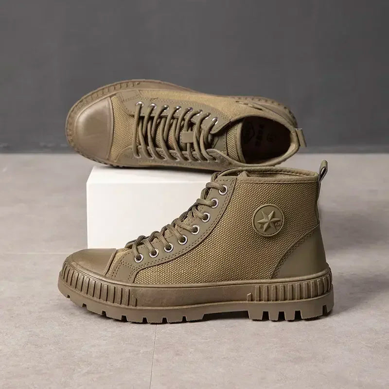 Canvas Ankle Retro Male Shoes Short Barrel Booties High Quality Men's Boots Designer Fashion Cheap Comfortable New Non Slip Y2k
